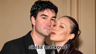 Siniša Mačković and his wife Chloë Sevigny attending a public premiere event together