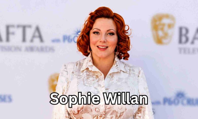 Sophie Willan posing at a public media appearance event