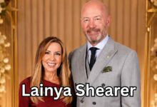 Lainya Shearer and her husband Alan Shearer attending a formal charity gala evening.