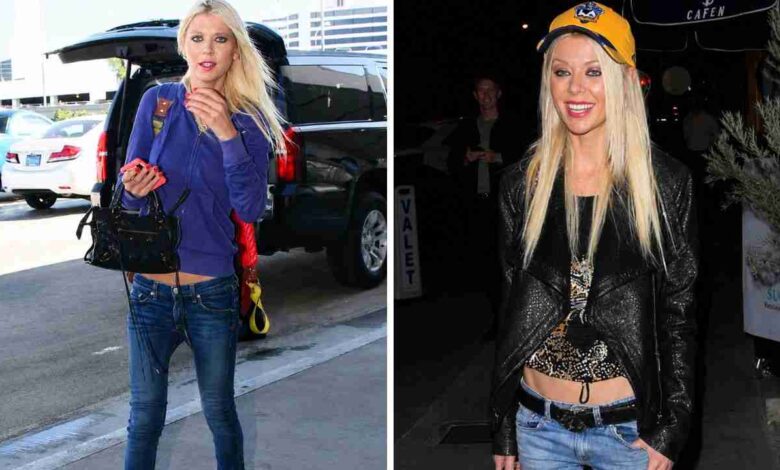 Tara Reid low rise jeans at a 2001 red carpet event