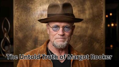 Michael Rooker, husband of Margot Rooker, posing in a brown leather jacket and hat.