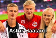 Astor Haaland with his brother Erling Haaland at a public event