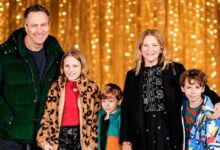 Noah Wilder Russell Thorton with his parents Joanna Page and James Thornton, and siblings on the red carpet.
